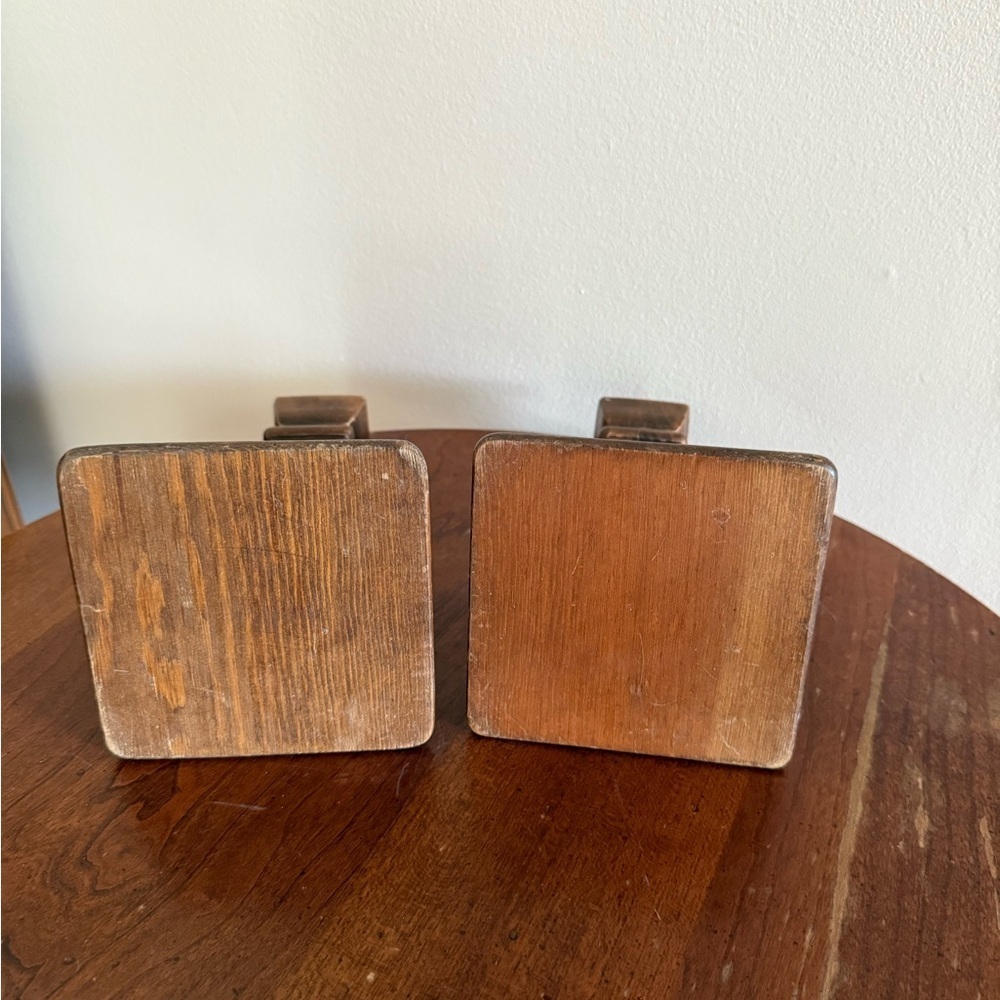 Vintage Wood Square Candle Holders Country Farmhouse Cottagecore - Picture 5 of 7